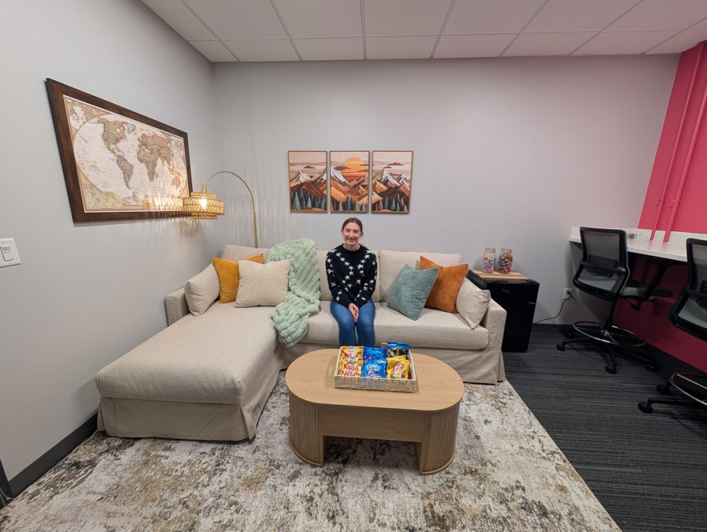 Sophie in new youth lounge